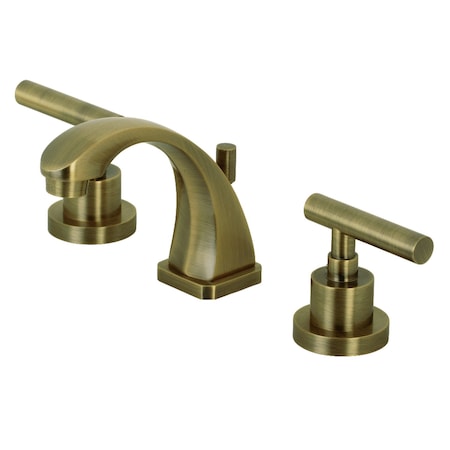 Kingston Brass KS4943CML Manhattan 8" Widespread Bathroom Faucet, Antique Brass KS4943CML